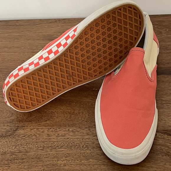 Vans Slip-on Spiced Coral Checker Sidewall Unisex Shoe US Men 7.5/US Women 9.0 - Picture 3 of 8